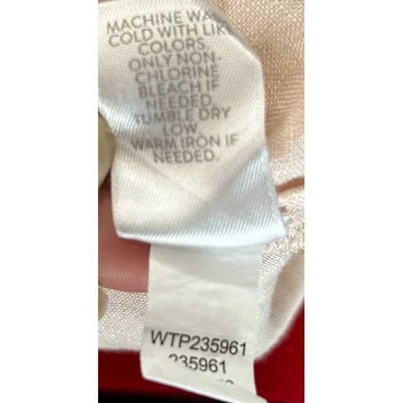 J Jill Womens Love Linen Blouse Peach Button Up Shirt Minimalist Quiet Luxury - Picture 9 of 9